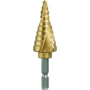 TOP 電動ドリル用六角シャンクスパイラルステップドリル ゴールド