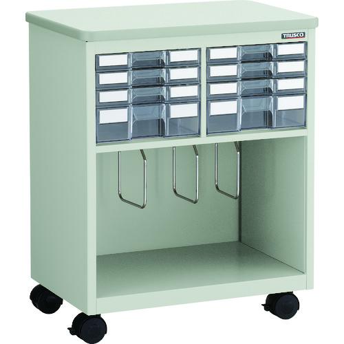 （メーカー直送　代引き不可）ＴＲＵＳＣＯ　デスクサイドワゴン　天板付　引出付き（浅型６個　深型２個付...