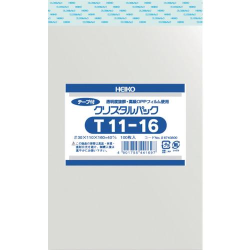 ＨＥＩＫＯ　ＯＰＰ袋　テープ付き　クリスタルパック　Ｔ１１−１６　１００枚入り (6740800T1...