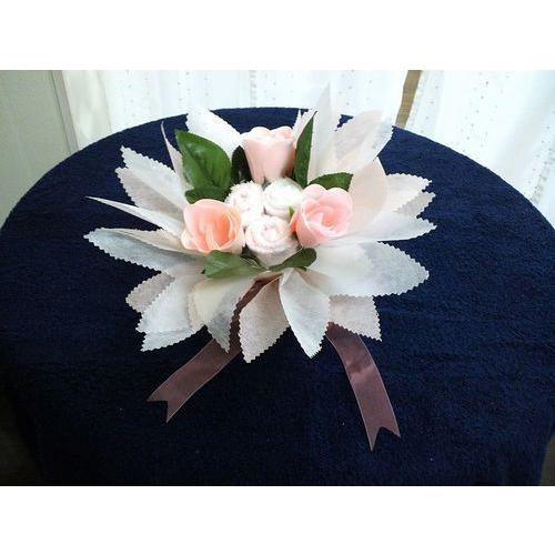 愛媛特産品・今治タオルとフラワーソープのブーケ(小)ピンク プラケース包装なし 贈り物に最適