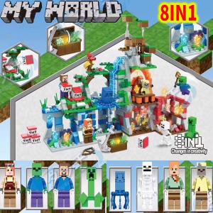 新品！洞窟セット マインクラフト風 レゴ互換 8つの世界とミニフィグがた豪華セットです！ mineclaft お誕生日 祝い プレゼント クリスマス