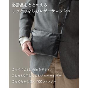 ショルダーバッグ サコッシュ レザー 本革 メ...の詳細画像1