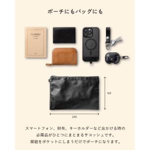 ショルダーバッグ サコッシュ レザー 本革 メ...の詳細画像2