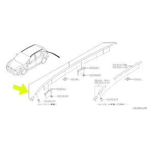 91046FJ080【STI-スバル】【福山通運配送】ルーフモールディング　右インプレッサ/XV(G...