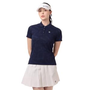 テーラーメイド ゴルフ ウィメンズ T-ICE TMグラフィック S/S ポロ / ネイビー / TL498 / M19864｜taylormadegolf