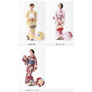 二部式浴衣 3点 セット 帯 下駄 花柄 簡単...の詳細画像2