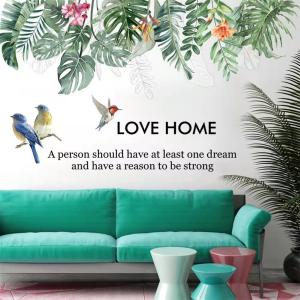 ウォールステッカー インテリア　壁シール 壁紙　LOVE HOME 鳥3匹