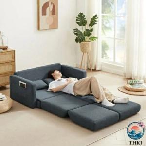 sofa ソファ 2 人掛け 収納付き ファブリック 両側に肘掛け付き THKJ 木脚外し可能 ローソファ コンパクト ひとり暮らし カウチソファー おしゃれ おすすめ