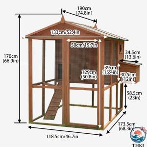 階建てのウサギ用ケージ 防水屋根付き屋内および...の詳細画像1