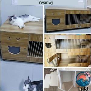 木製&キャスター付き キャットケージ 猫用ケー...の詳細画像4