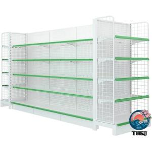 大型スーパーマーケットの陳列棚 頑丈な収納棚 金属製の棚ユニット ディスプレイスタンド スーパーマーケットの棚