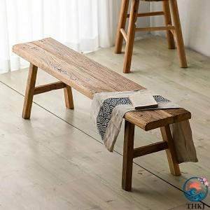 木製ロング ベンチ 無垢材 ダイニングベンチ ファームハウス THKJ 100 120 140 160 180cm エントランスベンチ 松材 安定した耐荷 おしゃれ 空間になじむ