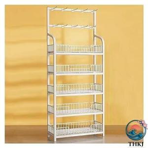 スーパーの棚 スーパーマーケット陳列棚 4 5 層 収納ラック スーパーマーケット棚キャビネット 面取り口バスケットディスプレイスタンド