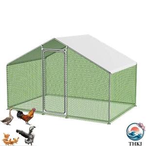 鶏小屋 キット 大型 亜鉛メッキ鋼製鶏用ケージ 鶏舎 農場用 THKJ 耐候性 防雨 家禽ケージ ウサギハッチ 鳥 アヒル ガチョウ飼育 使いやすい おすすめ