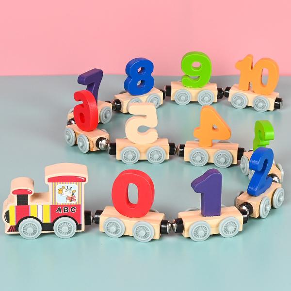 赤ちゃん おもちゃ 車 汽車セット 磁石 乗り物　おもちゃ ミニカー 知育玩具 木製 電車 列車 集...