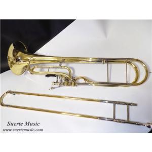 F キーコントラバストロンボーンイエローブラスボディケースとマウスピース楽器プロ