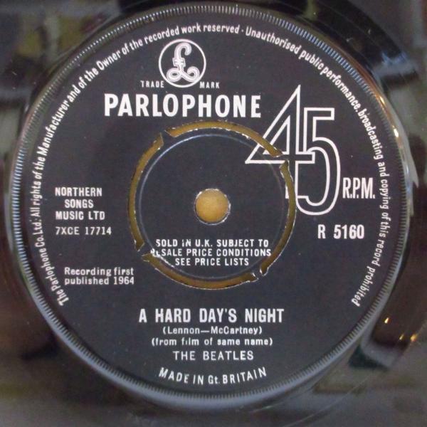 BEATLES(ビートルズ)-A Hard Days Night (UK '64 オリジナル「プッシ...