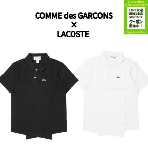 コムデギャルソン ラコステ ポロシャツ カットソー COMME des GARCONS cotton LACOSTE print コラボ Black White ワンポイント ロゴ