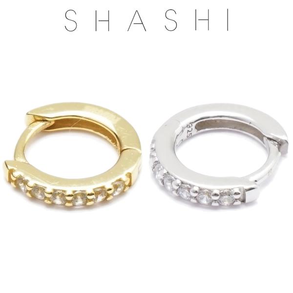 ピアス SHASHI シャシ SH-E150 Katerina Pave Huggie Hoop ヒ...