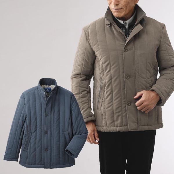 シニア服 80代 70代 60代 メンズ 紳士服 高齢者 おじいちゃん モスピーチ起毛 縦キルト中綿...