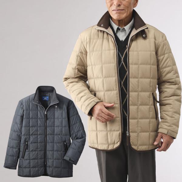 シニア服 80代 70代 60代 メンズ 紳士服 高齢者 おじいちゃん ブロックキルト中綿ジャケット...