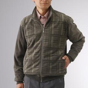 格子柄  フリース  ジップ  ジャケット  ２色組  シニアファッション