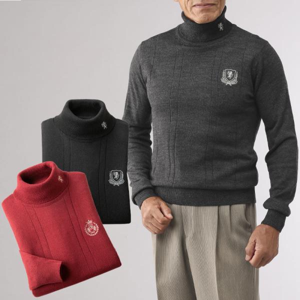 シニア服 80代 70代 60代 メンズ 紳士服 高齢者 おじいちゃん 刺しゅう入りタートルネックセ...