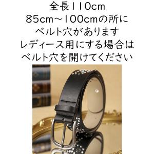 スタッズベルト ウエスタン ベルト レザー メ...の詳細画像3