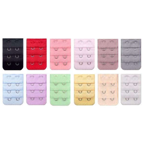 (12色セット)ブラジャー延長ホック 2段 ブラエクステンダー アンダーサイズアップ