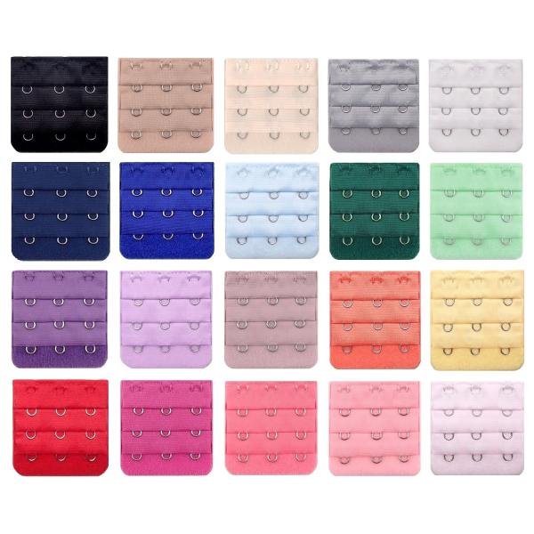 ブラジャー延長ホック 3段スリム 選べる20色 ブラエクステンダー アンダーサイズアップ