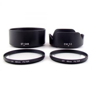 Canon キャノン レンズフード ET-54B EW-53 互換品＆52mm、49mmレンズ保護フィルターセット