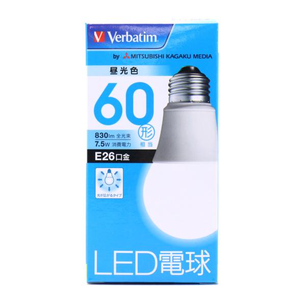 【未使用品】三菱ケミカルメディア Verbatim LDA8D-G/V4 LED電球 昼光色 60形...