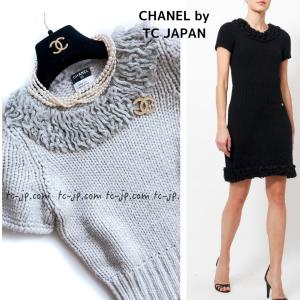 シャネル ワンピース CHANEL ライトグレー・ニット・カシミア F38｜tcjapan