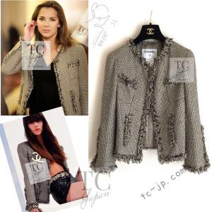 シャネル ヴィンテージ トップス CHANEL オリーブ ブラウン リボン柄 シルク ノースリーブ カール・ラガーフェルド 美品 38 ピュアな白銀の世界で、カール・ラガーフェルド最後のシャネル 2019/20