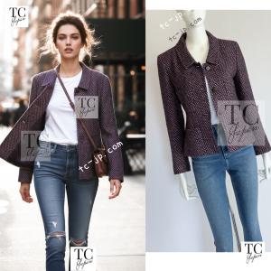 CHANEL（シャネル） ラメ入りロングワンピース 裾フリル ロゴボタン 黒