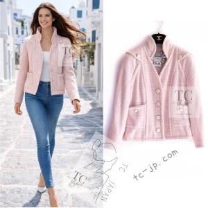 CHANEL ツイードジャケット コート M ￼マトラッセ CHANEL（シャネル） ミックスツイードロングコート 00A ライトブルー