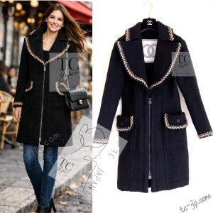 CHANEL（シャネル） ウール ツイード ブルゾン 服 ブルーxグレー