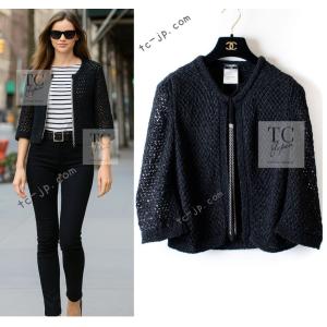 CHANEL 美品/国内正規 シャネル P59258K07778 5部袖 ニット ワンピース  