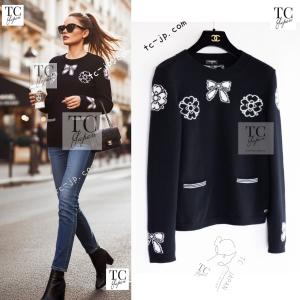 CHANEL(シャネル) 半袖シャツブラウス サイズ34 S レディース美品  P72681 白×ダークネイビー シルク/ストライプ/シースルー/ドレープ/ココマークボタン/ラインストーン シルク CHANEL - CHANEL(シャネル) 半袖シャツブラウス サイズ34 S レディース