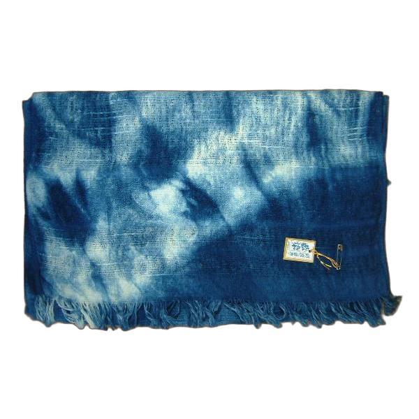 藍染タオルマフラー手絞り 本場阿波藍染手絞り