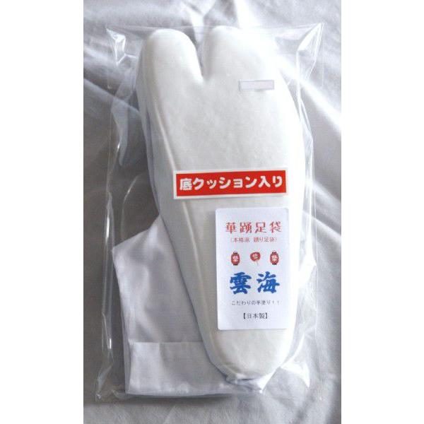 足袋 クッション足袋 ４枚こはぜ 22.0cm 本格派ゴム引き足袋 白 華踴足袋 雲海 阿波踊り用品