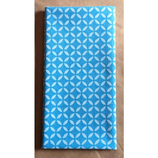 手ぬぐい 七宝 青 手拭い 日本製 和晒加工 個別ビニール袋入り 岡生地 ハンカチ ふきん 洗顔 ボ...