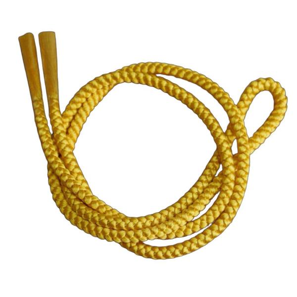 帯締め 無地帯締め 丸組 四つ丸組 レーヨン 黄 長尺