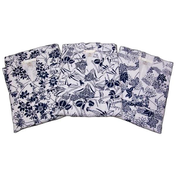 寝巻き レディース 二重ガーゼねまき 婦人用 Ｓ・Ｍ・Ｌ 紺 介護