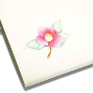 （茶道具/かいし） 花模様 椿の絵 利休懐紙 ２帖組 女性用絵懐紙