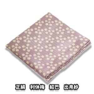 (茶道具/袱紗) 正絹 利休梅紹巴出帛紗 薄紫色系
