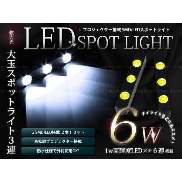 防水LEDスポットライト プロジェクターレンズ 1W×6発ホワイト