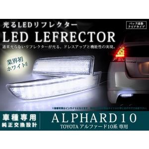 アルファード10系 LEDリフレクターセット 社外+純正付 純正交換式 LEDリフレクター アルファード 10系 レッド ANH1・MNH1系