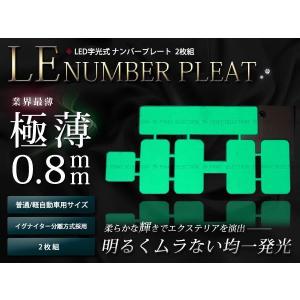 極薄0.8mm 最新ELナンバー 12v用 軽/普通車 字光式 2枚組 青 : teal