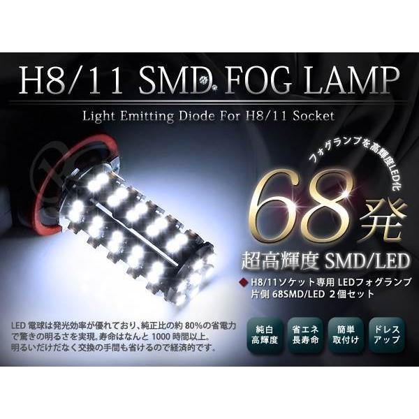 MF21S MRワゴン H8 フォグランプ LED/SMD136発ホワイト6000k相当